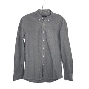 SPAO Mens Grey Cotton Oxford Button Down Shirt Long Sleeve SPYW611C01 Size M